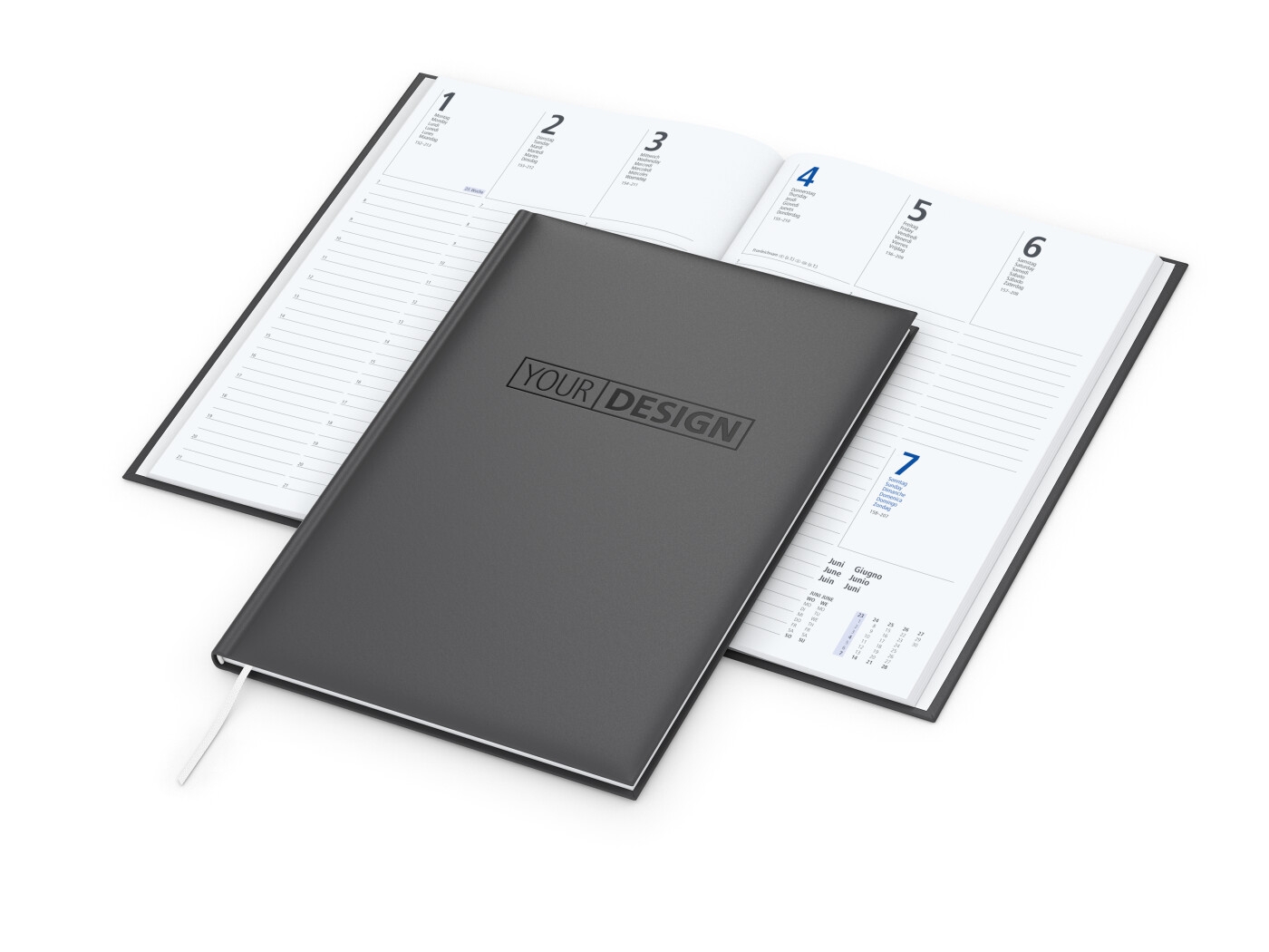 GE0022-ANBWochentimer Media_ anthrazit_ Schwarzpraegung