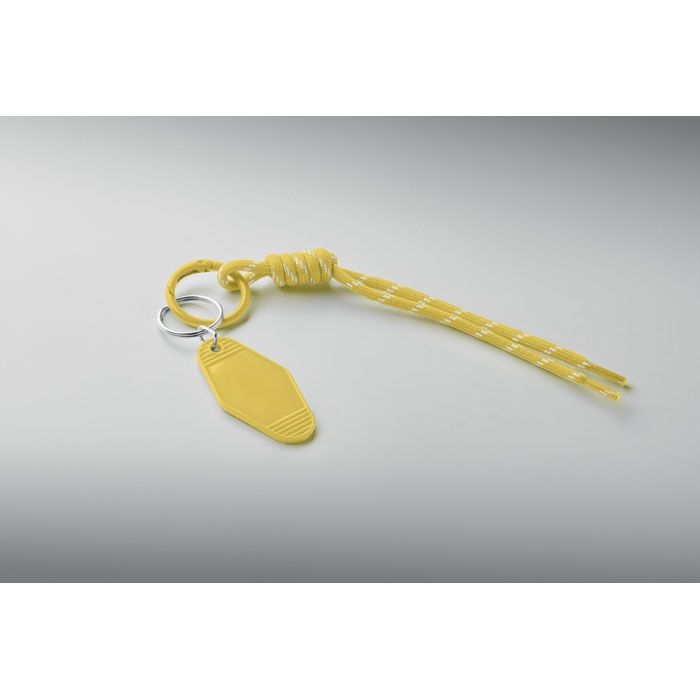 MO3167-08Keybraid Schluesselring mit Schnur_ gelb