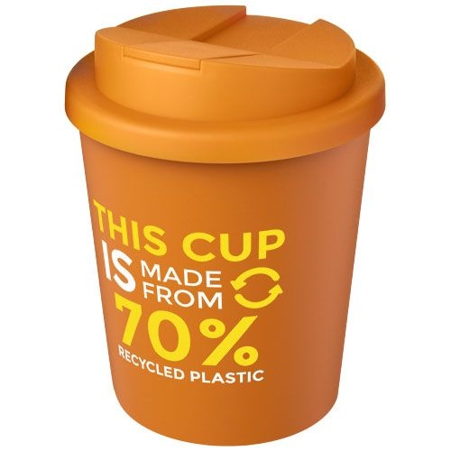 PF210455-14Americano® Espresso Eco 250 ml recycelter Isolierbecher mit auslaufsicherem Deckel _ orange