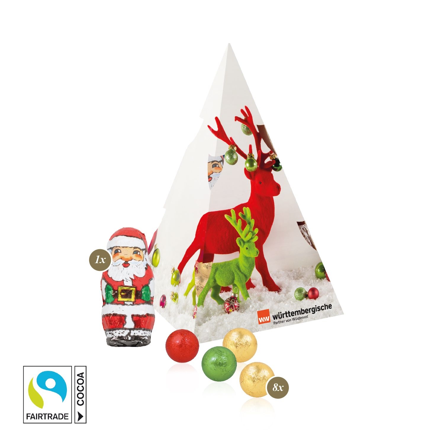 CD95572Praesent Weihnachtsbaum mit Fairtrade® Schokolade