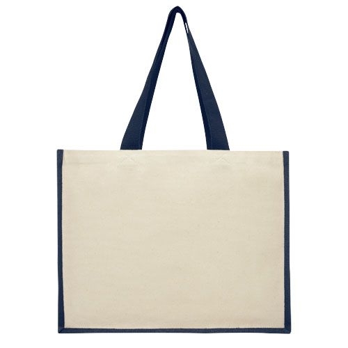 PF210701-3Varai 320 g_m Canvas und Jute Einkaufstasche 23L_ navy
