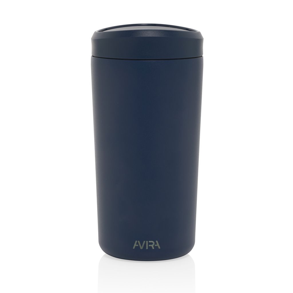 XDP438_10-25Avira Alix Klickbecher aus RCS rec. Stahl 400ml_ navy blau