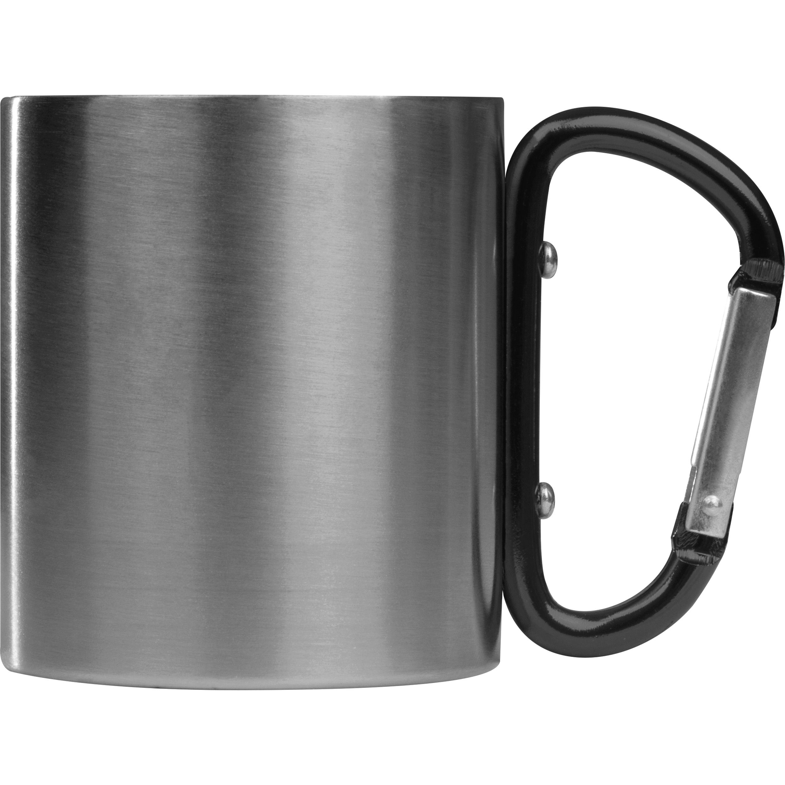MA81367-03Tasse aus Metall mit Karabinerhaken_ 200ml ANGELICA_ schwarz