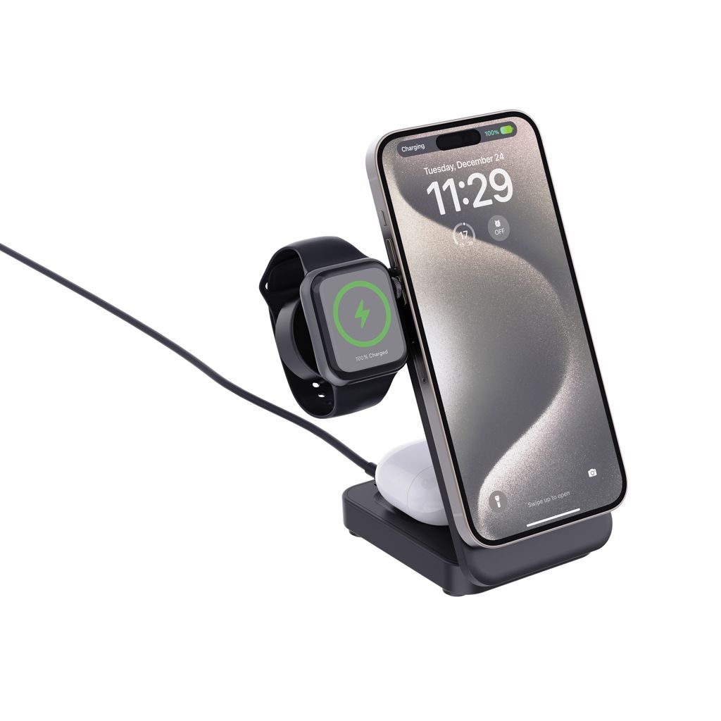 XDP309.51-01Urban Vitamin Arcadia 15W 3in1 Magnet-Charger aus RCS rABS_ schwarz