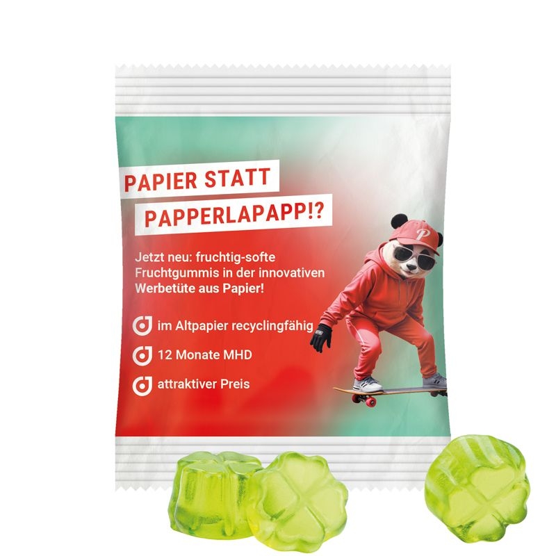 JG18061-12Minituete 10 g Trolli Fruchtgummi Standardformen_ Kleeblatt_ weiss
