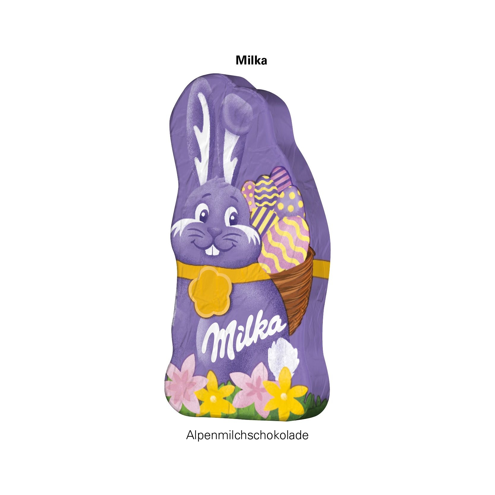 JG30023-1Werbekarte Visitenkartenformat mit Osterhase_ Milka Mini-Hase