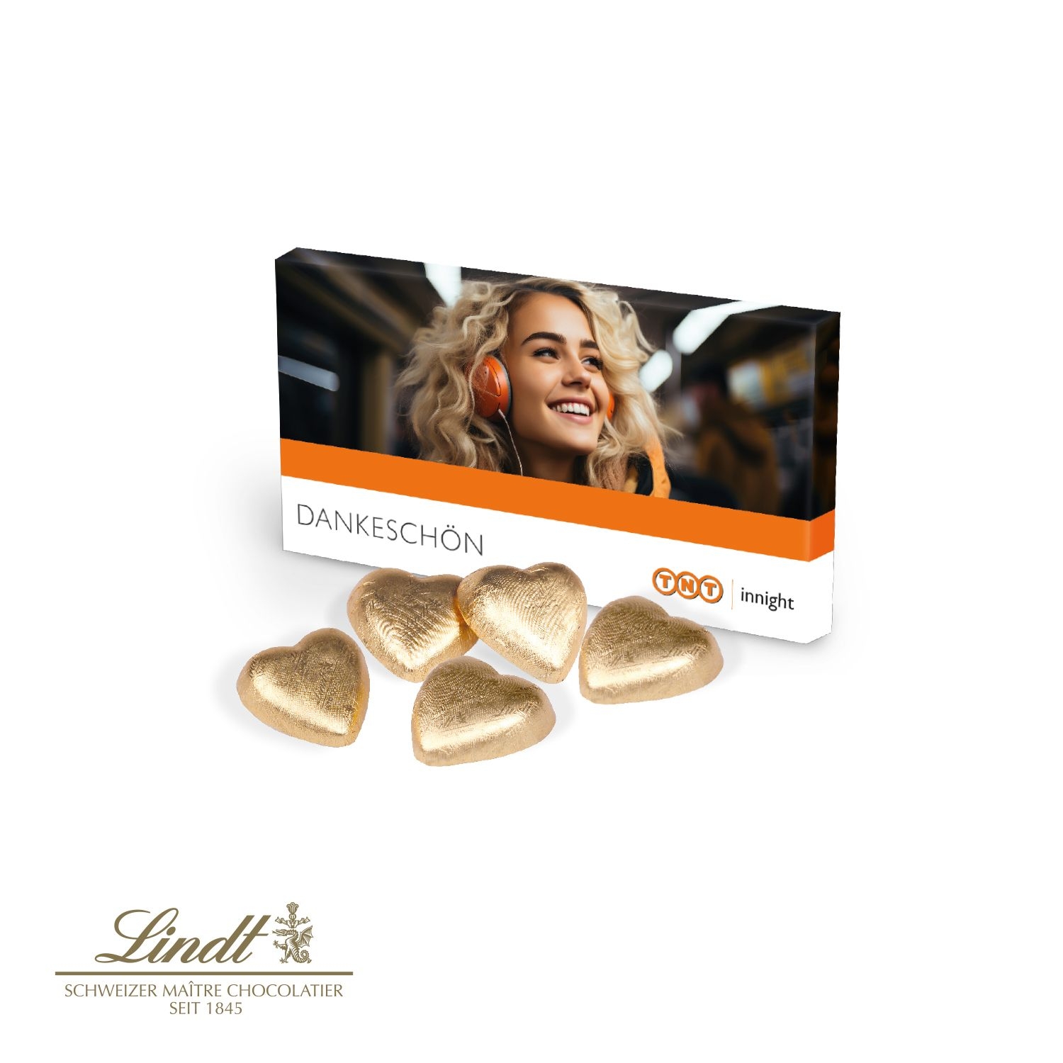 CD91001Praesentbox mit Lindt Schokoherzen