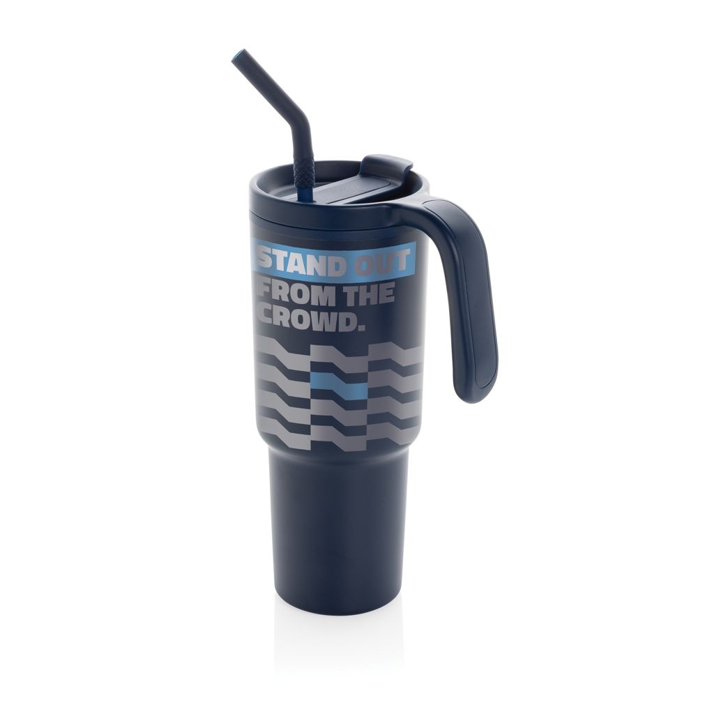 XDP437_32-25Graphic 360 Becher aus RCS-zertifiziert recyc. Stahl_ 900ml_ navy blau