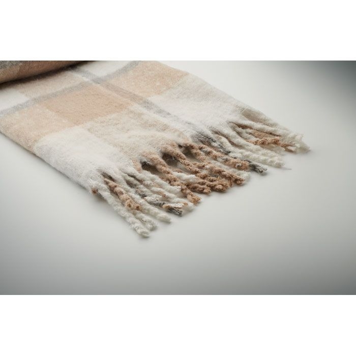 MO2382-13Quet Karierte Mohair-Decke_ beige