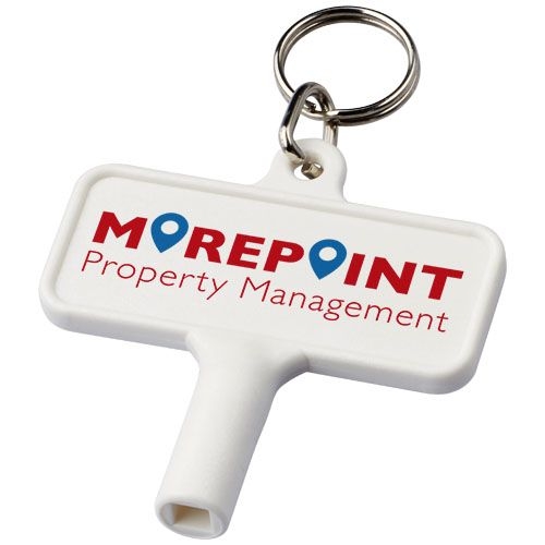 PF210872-4Largo Kunststoff Heizkoerperschluessel mit Schluesselanhaenger_ weiss