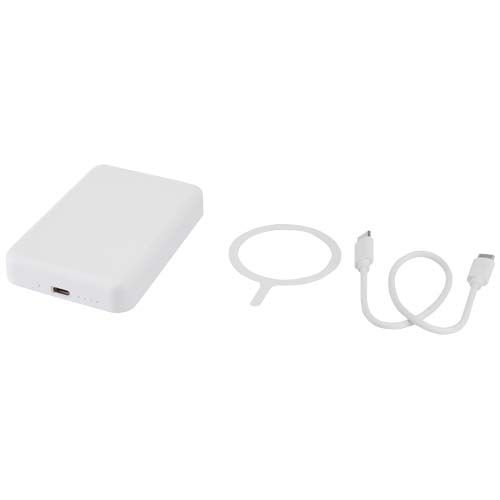 PF124441-1Acrab 15 W 5.000 mAh magnetische kabellose Powerbank mit 20 W PD aus recyceltem Kunststoff_ weiss